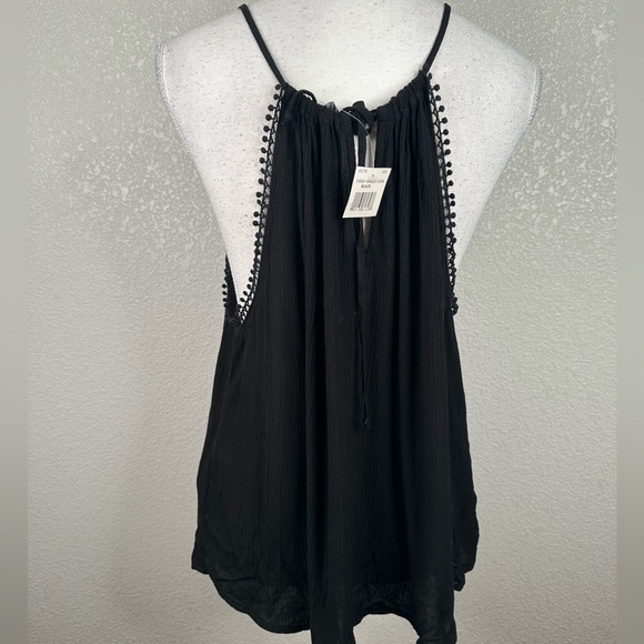 Ambiance Black Summer Spring Vacation Travel Boho Tank Top Size XL New with tags - Picture 3 of 6